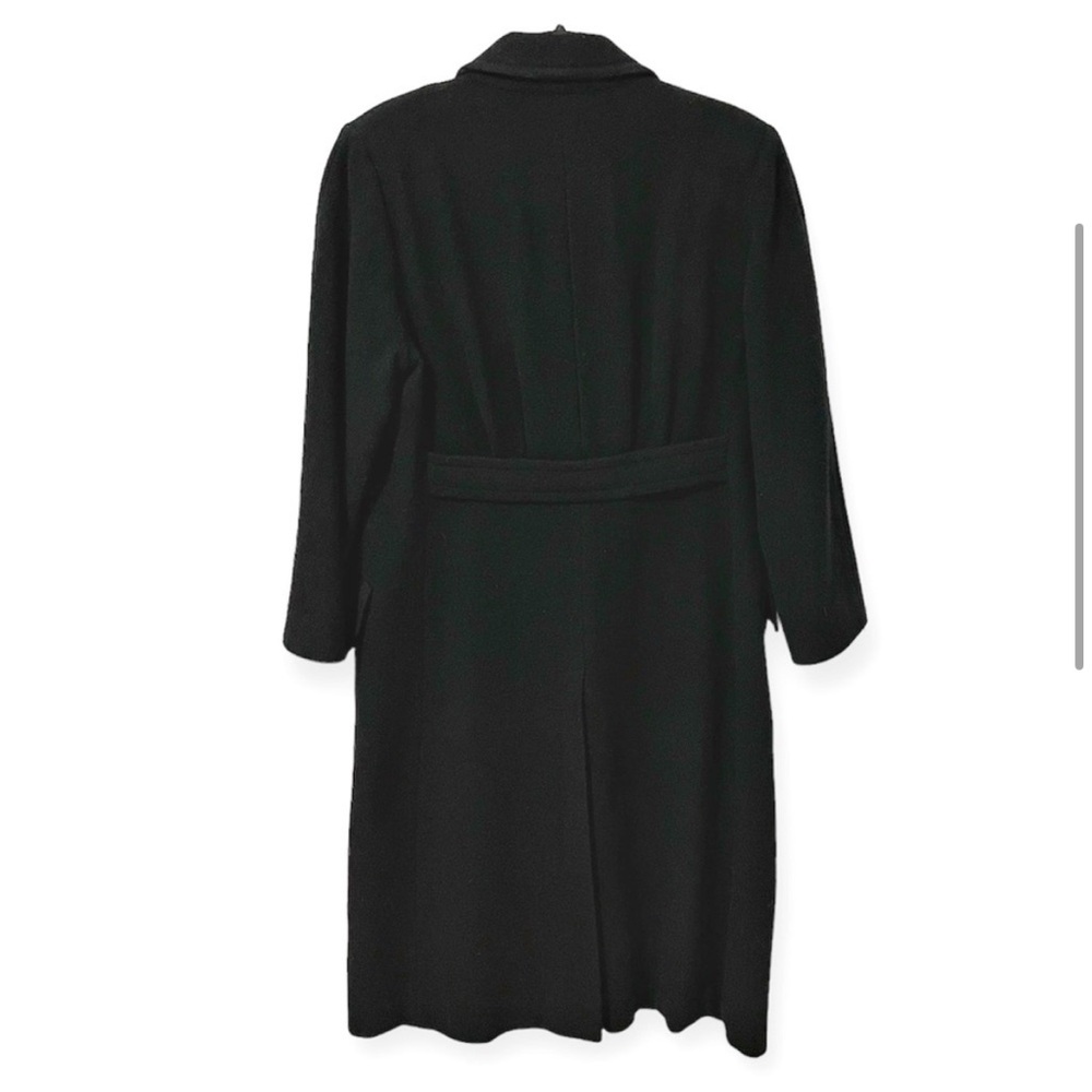 Vintage Union Made JH Collectibles Wool Long Trench Coat Black sz Medium / Large - Picture 4 of 14